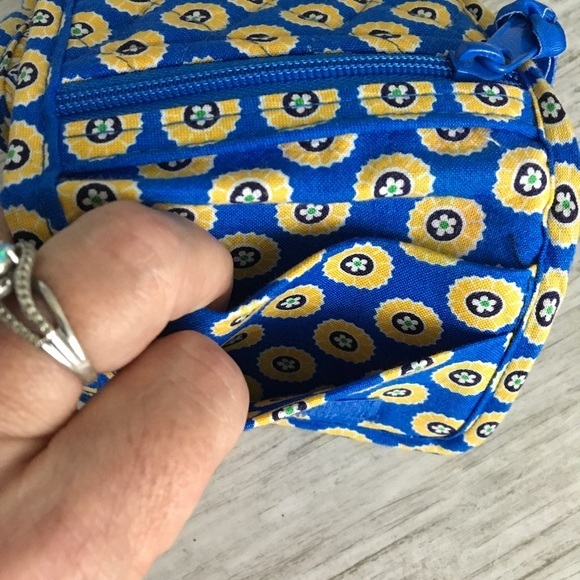 Vera Bradley Rivera Blue Pattern Design Yellow Trifold Wallet Spring 2008 - Picture 6 of 14